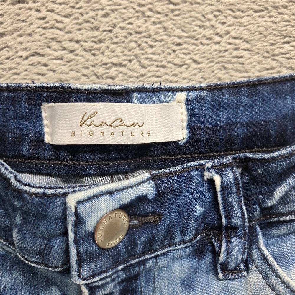 Kancan Signature Jeans Womens 28 Blue Boyfriend Cropped Mid Rise Acid Wash Denim - Picture 7 of 9